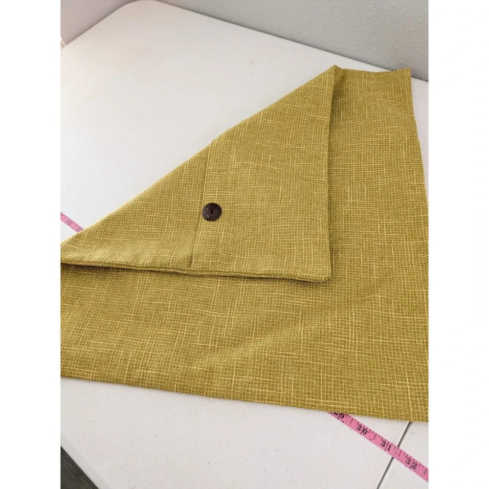 Mustard Yellow Texture 22x22 Decorative Pillow Cover Button Zipper Accent Square
